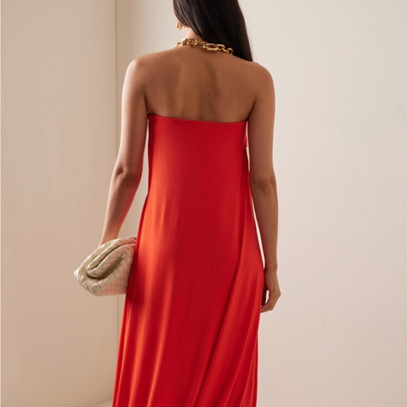 New with tags - designer TOVE Red Strapless Sundress Cocktail - Picture 3 of 4